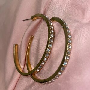 💰Gold rhinestone hoops